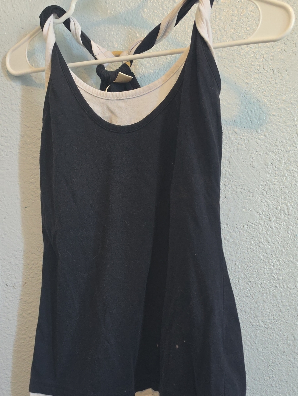Black & White Twisted-Strap Tank Top